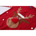 Girl's Knitted Ugly Funny Reindeer Christmas Pullover